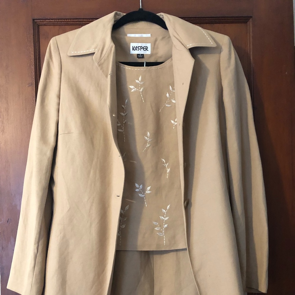 3 piece linen pant suit